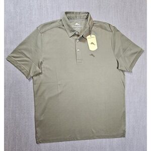 Tommy Bahama Tea Leaf Men's Polo Shirt L Short Sleeve Cotton Polyester Easy Care